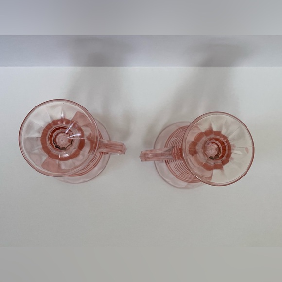 Vintage Pink Glass Creamer and Footed Sugar Bowl